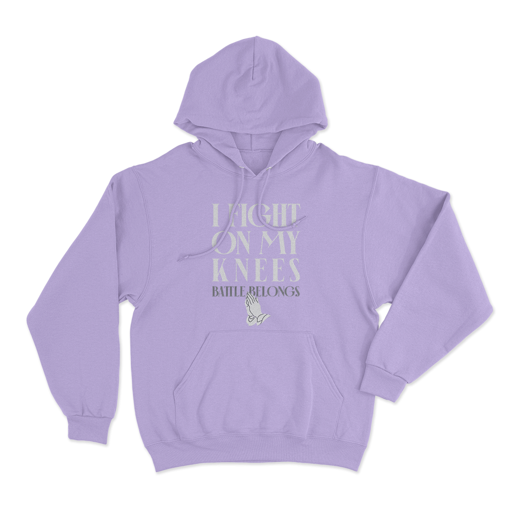 I Fight On My Knees Unisex Hoodie Purple I Fight On My Knees Unisex Hoodie Purple