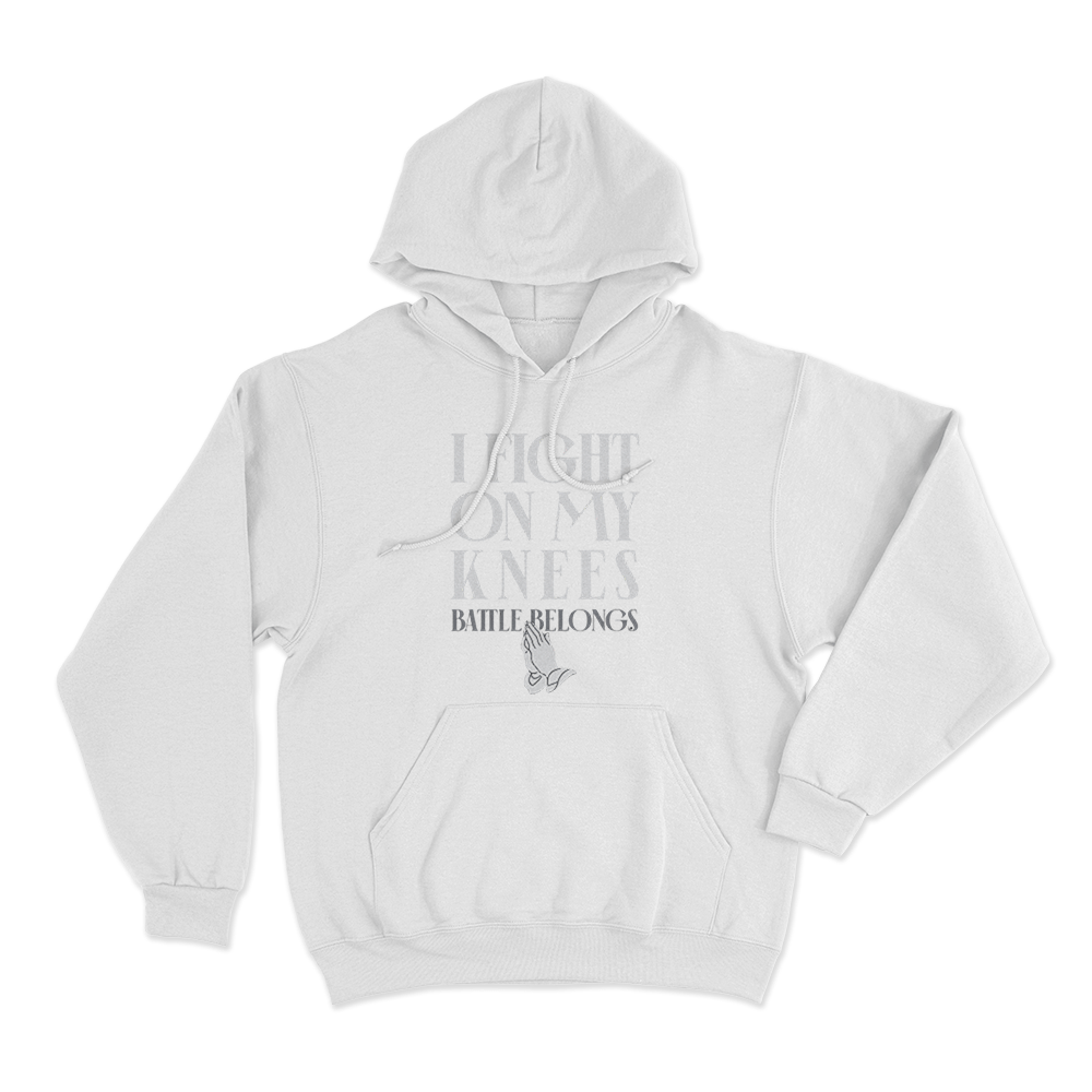 I Fight On My Knees Unisex Hoodie White I Fight On My Knees Unisex Hoodie White