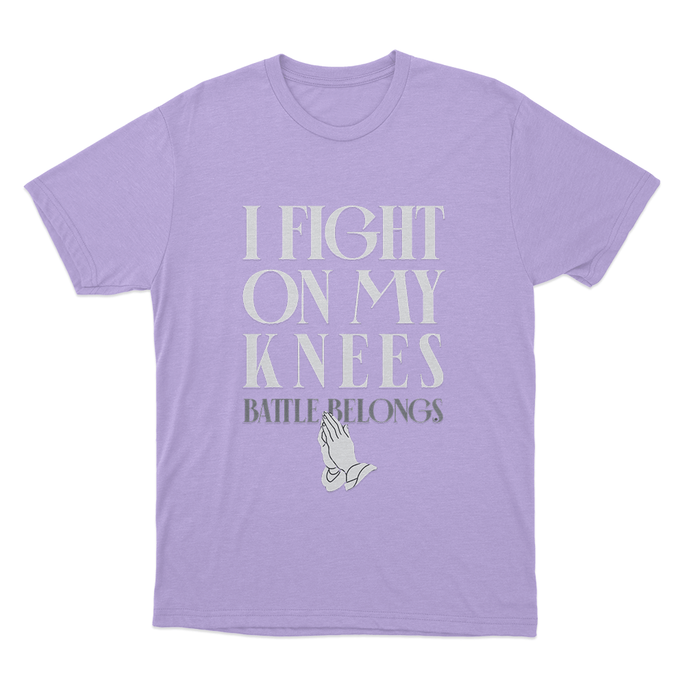 I Fight On My Knees Unisex T Shirt Purple I Fight On My Knees Unisex T Shirt Purple