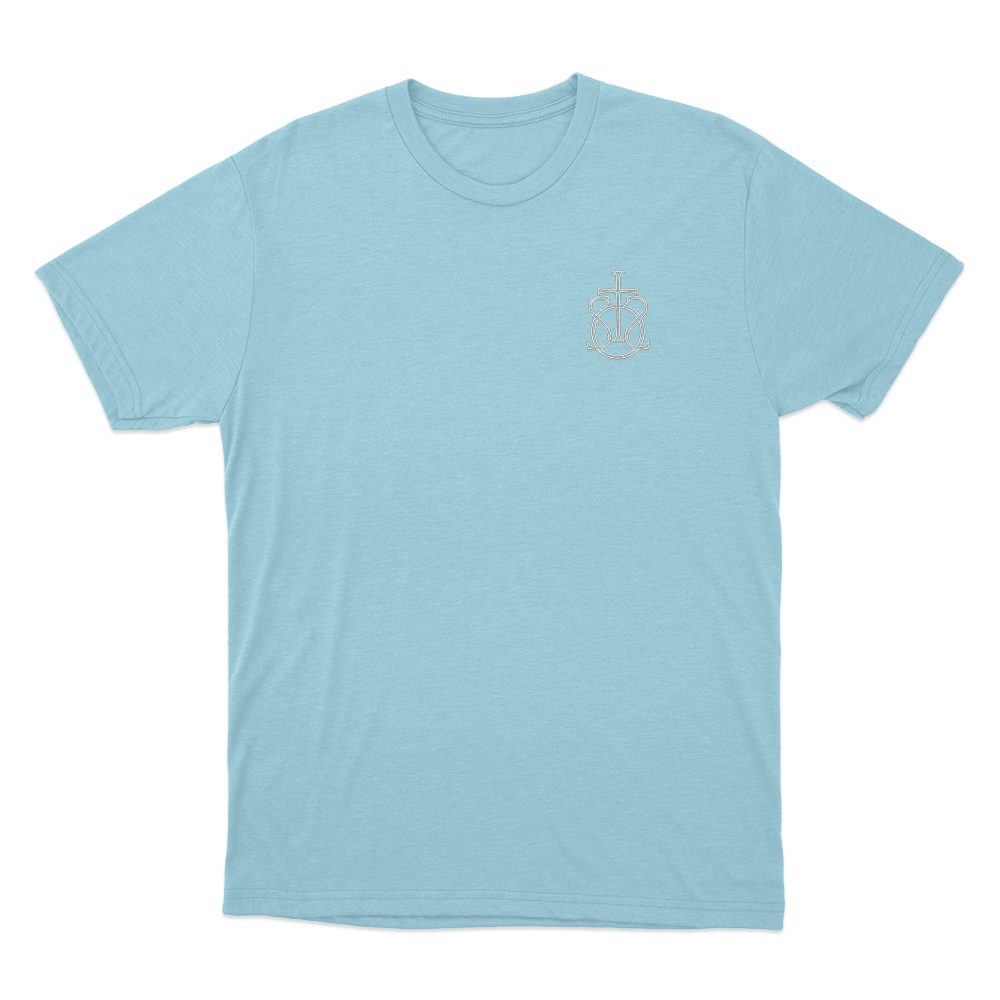 Song Of The Saints Monogram Unisex T Shirt Sky Blue Song Of The Saints Monogram Unisex T Shirt Sky Blue